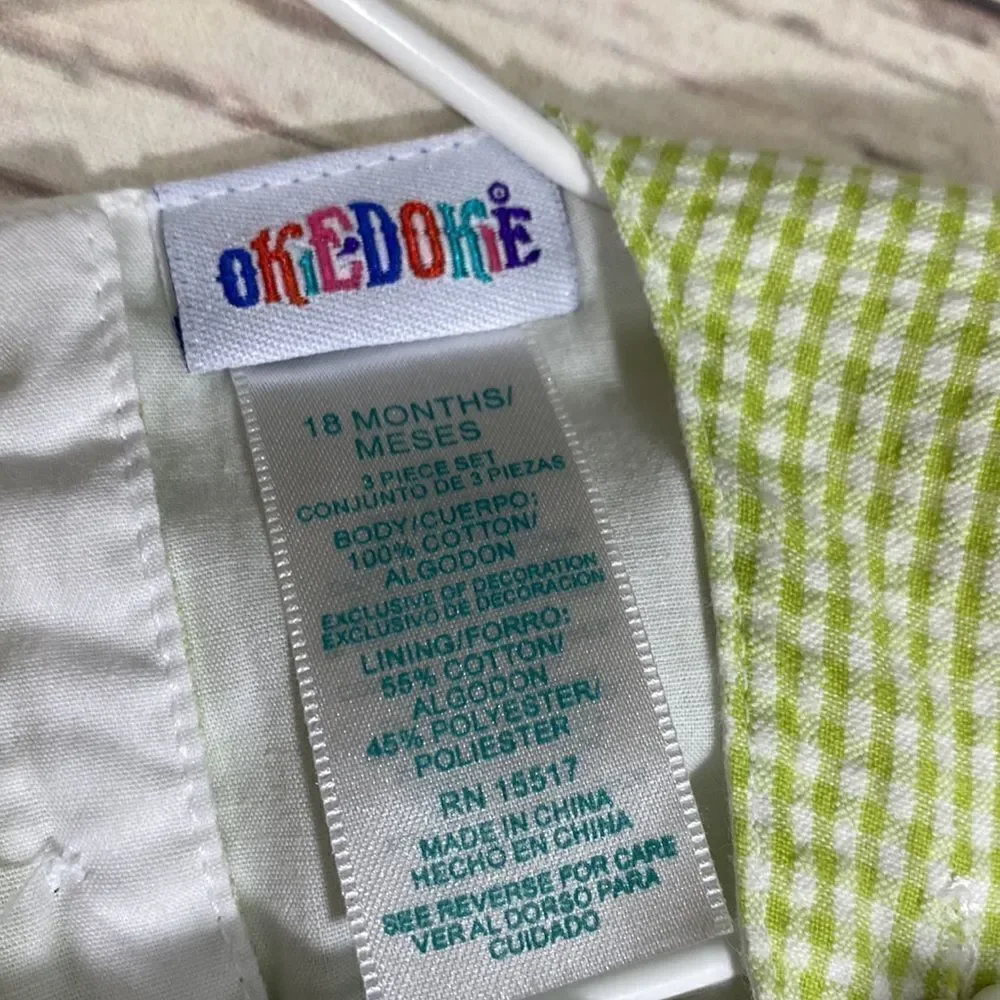 Lime Seersucker Layered Hem Dress • 18M - Picture 5 of 6